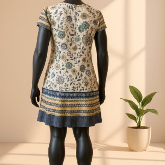 Simply Aster Boho Floral Print Short Sleeve Tunic Dress Women’s XL Multicolor - Picture 7 of 10